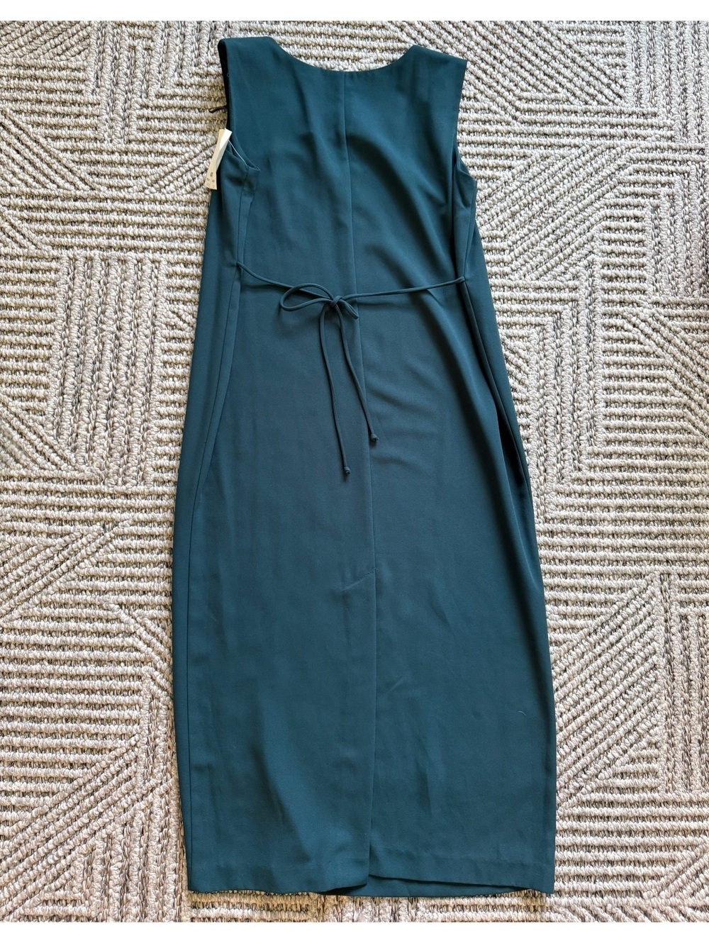 NWT R&M Richards Women Dress Navy Blue Shift with Tie Round Neck Midi Dress 12 - Picture 5 of 5